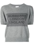 Burberry Knit Logo Print Top - Grey