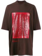 Rick Owens Drkshdw Poem Print T-shirt - Brown