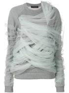 Y / Project Tulle Embellished Sweatshirt - Grey