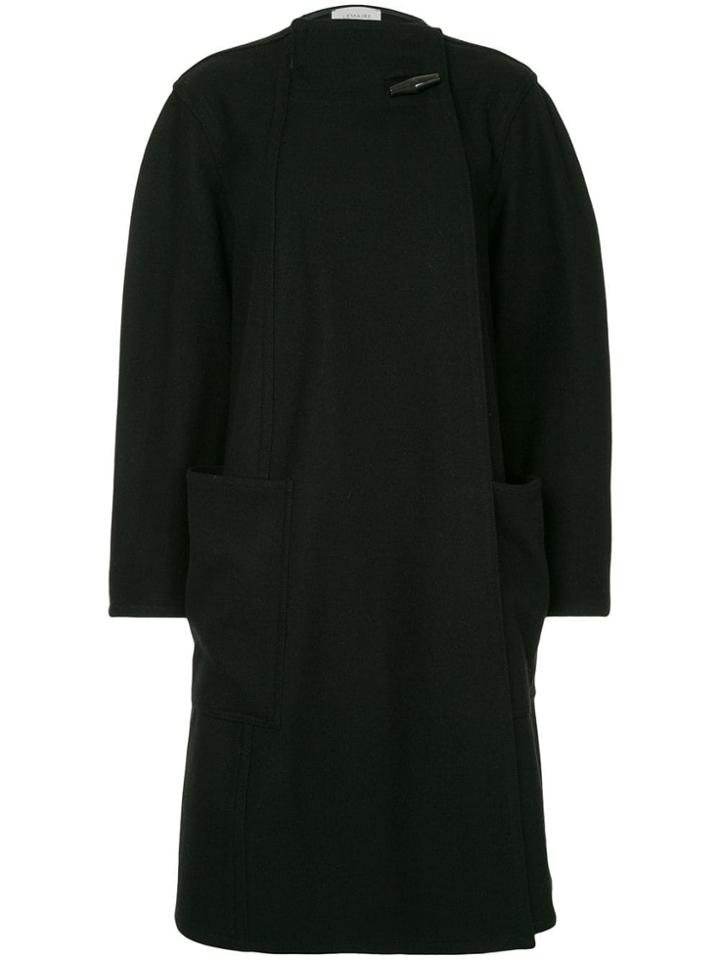 Lemaire Off-centre Button Coat - Black
