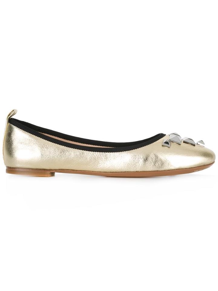 Marc Jacobs Cleo Studded Ballerina Flats - Metallic
