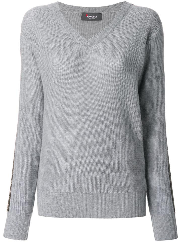 Jo No Fui V-neck Pullover - Grey