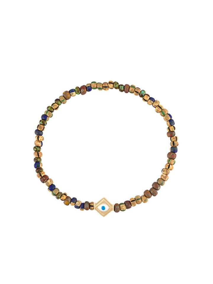 Luis Morais 14kt Gold 'evil Eye' Enamel Lozenge Bracelet