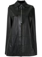 Gloria Coelho - Leather Cape - Women - Leather - M, Black, Leather