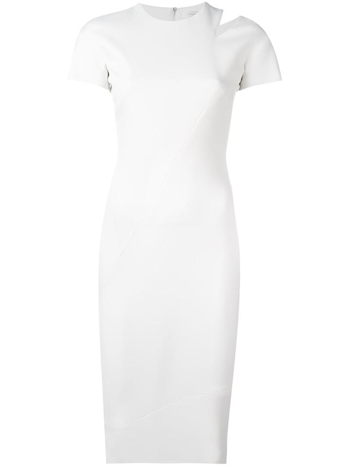Victoria Beckham Cutout Detail Dress, Women's, Size: 10, White, Cotton/polyamide/spandex/elastane/silk