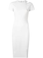 Victoria Beckham Cutout Detail Dress, Women's, Size: 10, White, Cotton/polyamide/spandex/elastane/silk