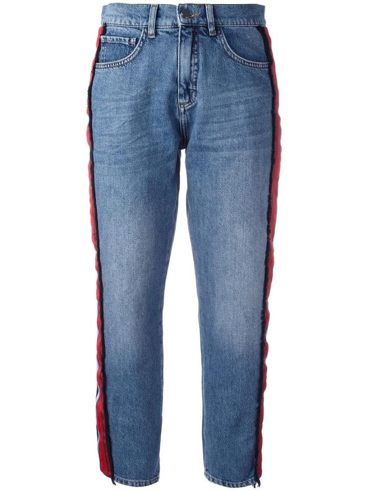 Victoria Victoria Beckham Side Stripe Jeans, Women's, Size: 27, Blue, Cotton/polyester