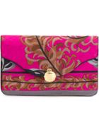 Emilio Pucci Vintage Foliage Print Clutch - Pink & Purple