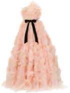 Marchesa Strapless Tulle Degrade Layered Dramatic Ballgown - Pink