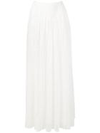 Alberta Ferretti Lace Inserts Long Skirt - White