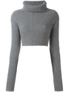 Valentino Cropped Jumper, Women's, Size: Medium, Grey, Cashmere/virgin Wool
