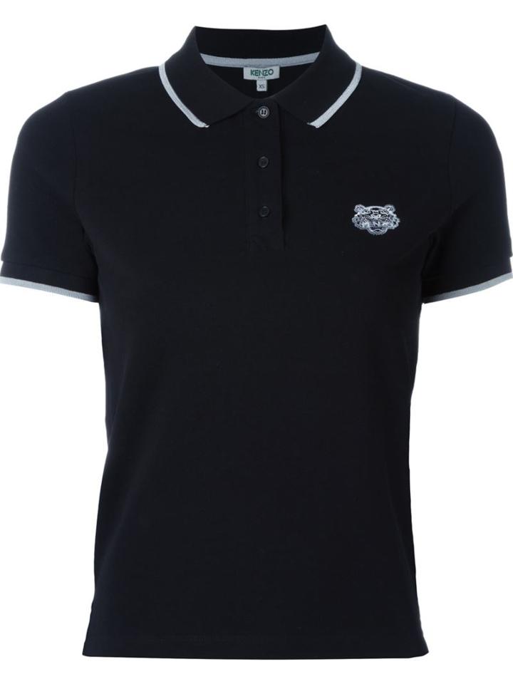 Kenzo 'mini Tiger' Polo Shirt, Women's, Size: Xs, Black, Cotton