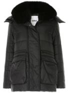 Yves Salomon Army Fox Fur Trimmed Hood Padded Jacket - Black