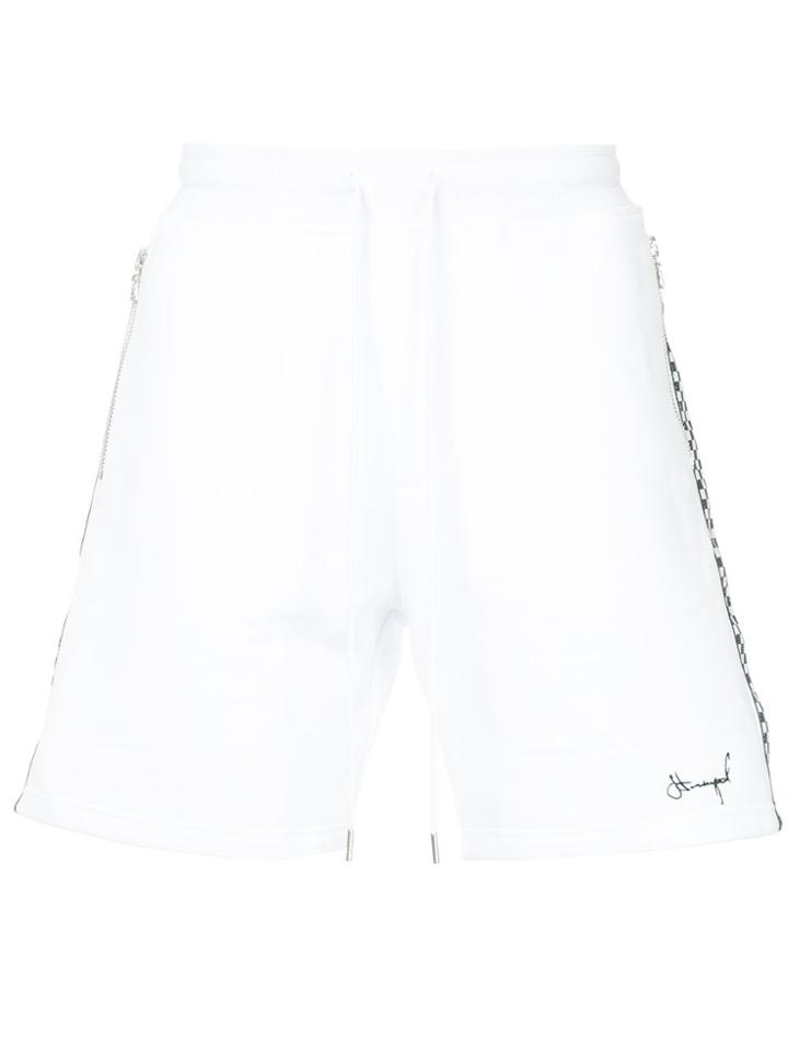 Stampd Checkered Side Panel Track Shorts - White