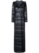Christian Siriano - Lurex Stripe Maxi Dress - Women - Cotton/acetate/metallized Polyester - 6, Grey, Cotton/acetate/metallized Polyester