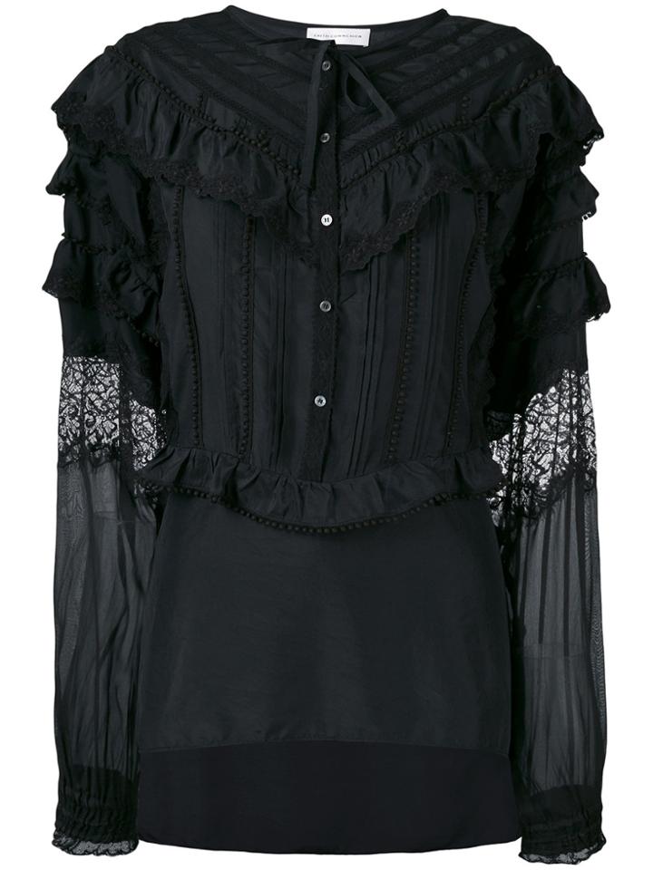 Faith Connexion Ruffled Shirt - Black
