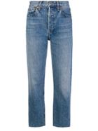 Re/done Cropped Straight-leg Jeans - Blue