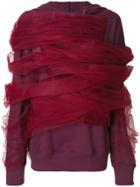 Y / Project Tulle Wrap Hoodie - Red