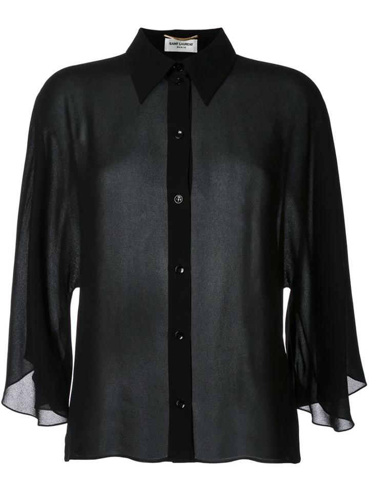 Saint Laurent Semi-sheer Cropped Shirt