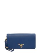 Prada Saffiano Logo Plaque Mini Bag - Blue