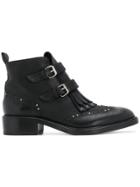 Sartore Fringed Buckle Boots - Black