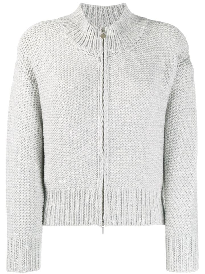 Fabiana Filippi Zip Front Cardigan - Grey