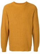 Monkey Time Crew Neck Ribbed Jumper - Yellow & Orange