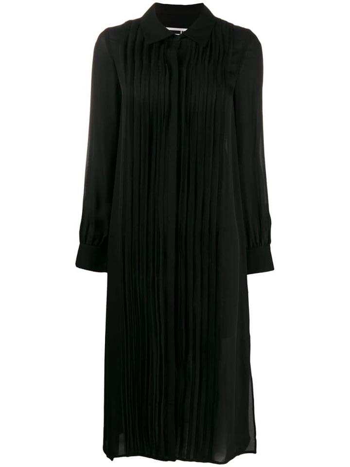 Mcq Alexander Mcqueen Pleated Shirt Dress - Black