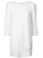 Elisabetta Franchi Star Tulle Trim Mini Dress - White