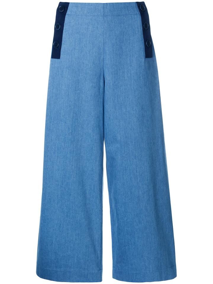 Chinti & Parker Sailor Wide-leg Cropped Jeans Jeans - Blue