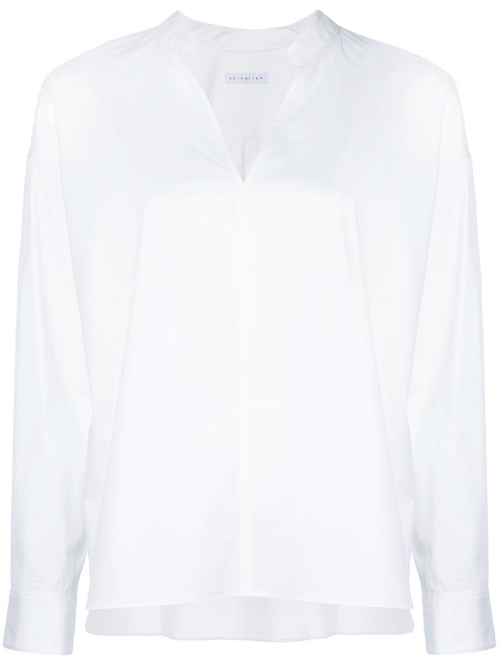 Estnation - Buttonless Blouse - Women - Cotton - 36, White, Cotton