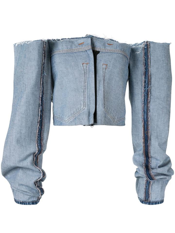 Litkovskaya Off-shoulder Denim Top - Black