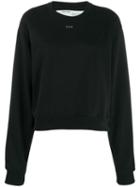 Off-white Rhinestone Embellished Sweatshirt - Black