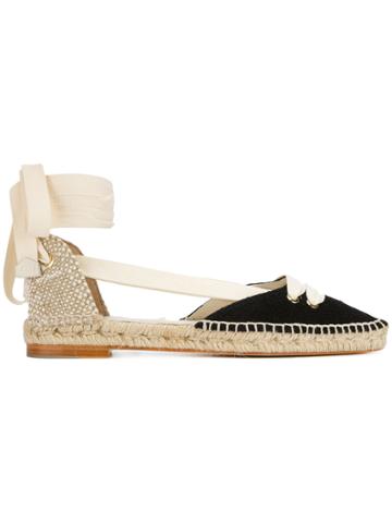 Castañer Castañer X Manolo Flat Lace-up Espadrilles - Black