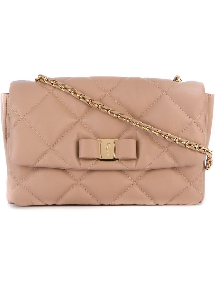 Salvatore Ferragamo 'vara' Quilted Bag, Women's, Nude/neutrals