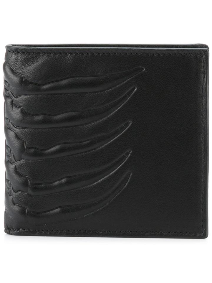 Alexander Mcqueen Ribcage Embossed Wallet - Black