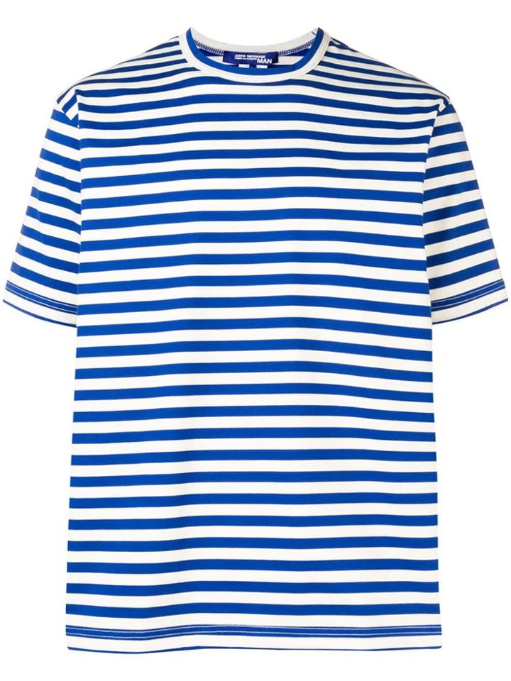 Junya Watanabe Man Striped Pattern T-shirt - Blue
