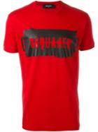 Dsquared2 Logo Print T-shirt, Men's, Size: Large, Red, Cotton