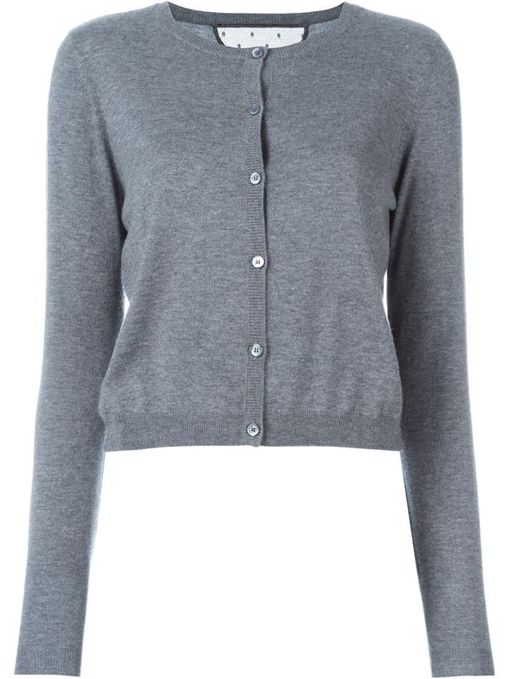 Red Valentino Buttoned Cardigan, Women's, Size: Small, Grey, Cashmere/silk