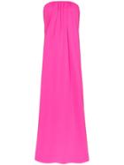Calvin Klein 205w39nyc Strapless Pleat-detail Wool Maxi Dress - Pink