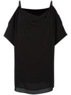 Michael Michael Kors Draped Off-shoulder Blouse, Women's, Size: Small, Black, Polyester/spandex/elastane