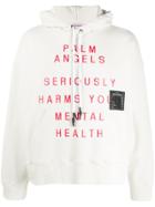 Palm Angels Slogan Print Hoodie - White