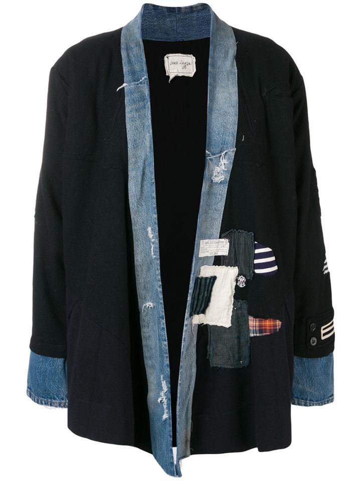 Greg Lauren Patchwork Relaxed Blazer - Blue