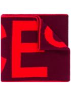 Paul Smith Contrast Lettering Scarf - Red