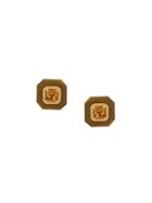 Sauer Brincos Frames Em Ouro Amarelo, Olho De Tigre E Citrino - Gold