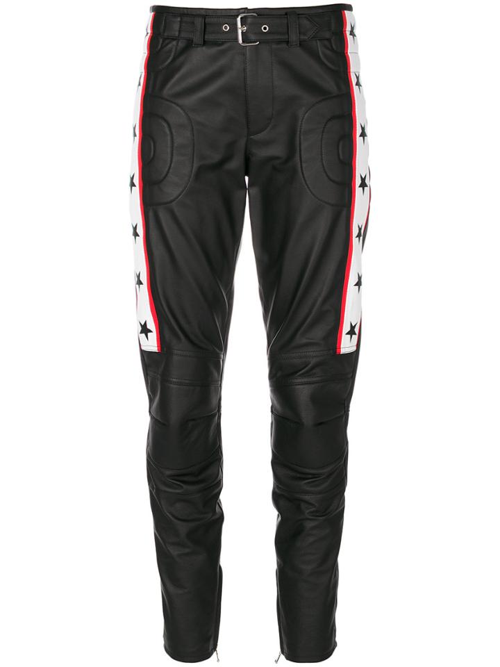 Moschino Moto Leather Trousers - Black