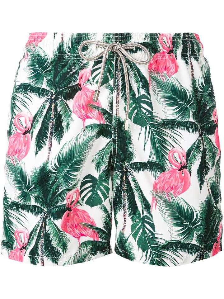 Mc2 Saint Barth - Flamingos Print Swim Shorts - Men - Polyamide/polyester/spandex/elastane - S, Polyamide/polyester/spandex/elastane