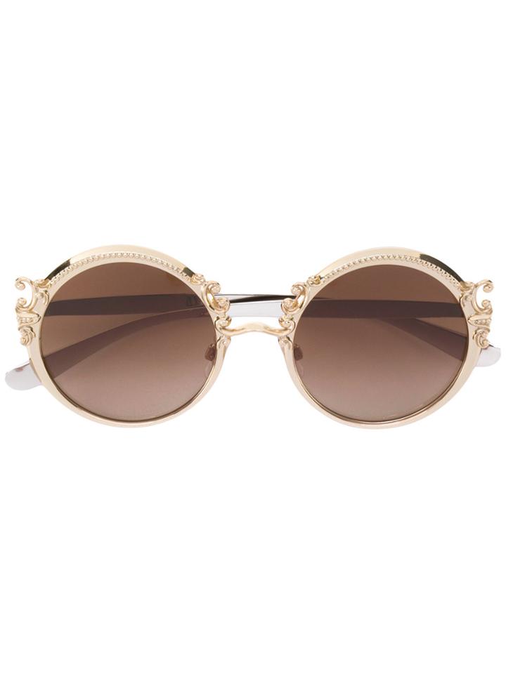 Dolce & Gabbana Eyewear Baroque Trim Sunglasses - Metallic