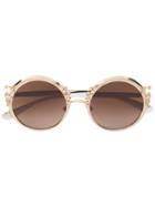 Dolce & Gabbana Eyewear Baroque Trim Sunglasses - Metallic