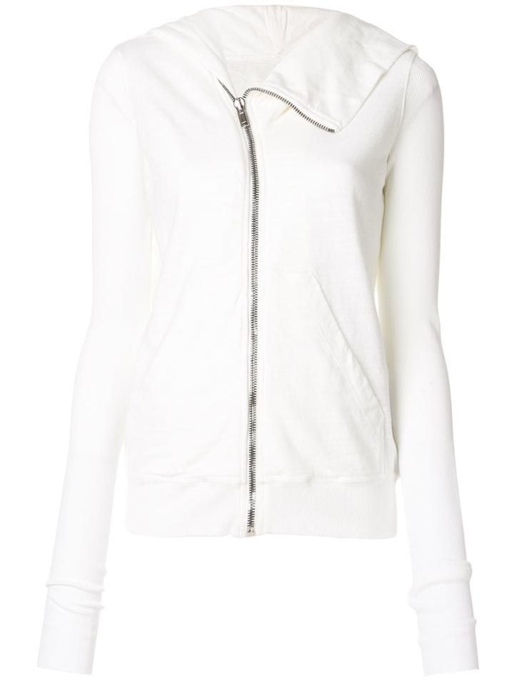 Rick Owens Drkshdw Zipped Sweatshirt - White